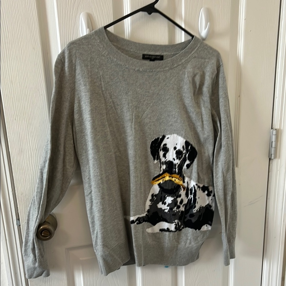 Banana Republic Gray and Black Crew Neck Sweater